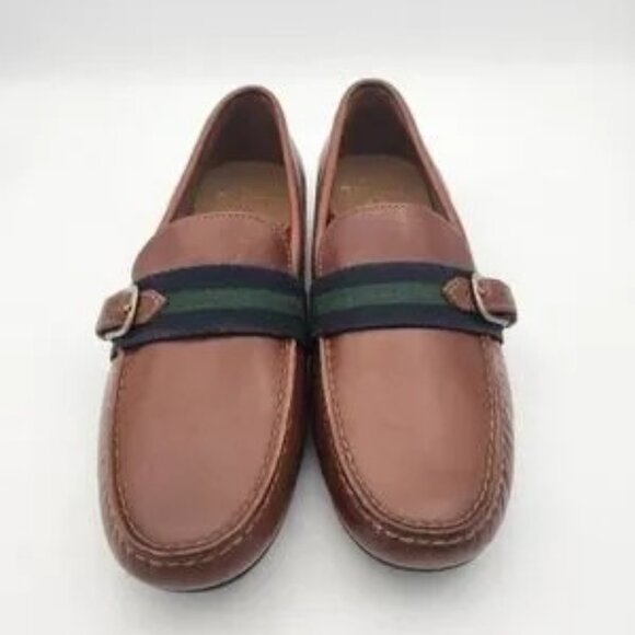 Polo Ralph lauren men\'s riali leather loafers driver shoes 10  Size brown